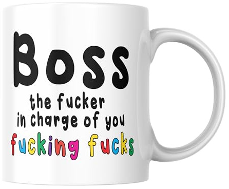 Funny Mug for Work Colleague Office Banter Birthday Secret Santa Sarcastic Novelty Coffee Cup for Men and Women (Boss)