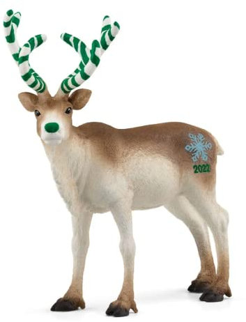 SCHLEICH 72189 - Wild Life - Rentier 2022, Weiß,grün,braun,beige