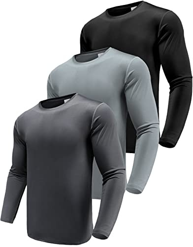 Boyzn - Confezione da 1, 3 o 5 magliette a maniche lunghe da uomo, T-Shirt, UPF 50+ protezione UV, ad asciugatura rapida, maglietta funzionale, traspirante, a maniche lunghe, maglietta sportiva da