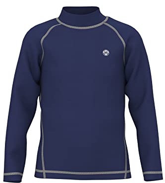 HDTIYUYP UV Shirt Kinder Langarm - Jungen Schwimm Tshirt Kinder Badeshirt RashWeste Surfen Tshirt Schnelltrocknend Strand Shirt Wassersport Top Dunkelmarine 11/12y