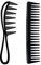 Yoezuo 2 Pièces Ensemble de Peigne à Cheveux, Peigne à Dents Larges pour Cheveux Bouclés professionnel Anti-Statique Résistant à la Chaleur pour Différents Types de Cheveux (Noir)