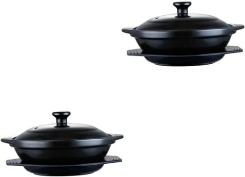 Olla for cazuela, cacerola con tapa, 2 piezas de cazuela, cuencos for sopa de cebolla, olla arrocera, olla de barro for cocinar coreano, olla for horno de cerámica, cacerola for estofado de cerámica,