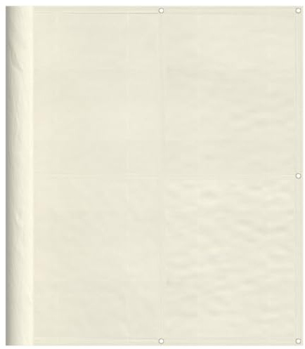 vidaXL Balkon Sichtschutz, Balkonbespannung mit Ösen Seil, Wasserfeste Balkonabdeckung, Balkonverkleidung für Balkon Terrasse, 120x700cm Creme 100% Polyester-Oxford