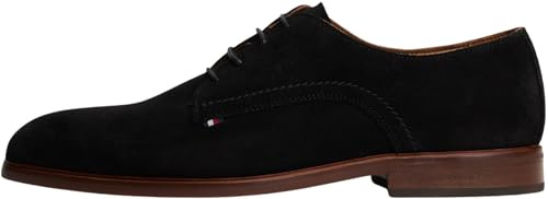 Tommy Hilfiger Chaussures Derby Homme Dress Suede en Daim, Noir (Black), 42