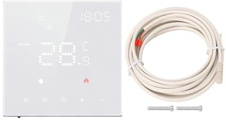 Smart Home Digital Thermostat Touch White Color for Office Home 100 to 250Vac (WHITE)