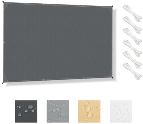 HENG FENG Vela Ombreggiante Rettangolare 1x2m, Antracite | Tenda a vela per esterno con occhielli e corda inclusi, Protezione UV 95%, PES 160g/m² resistente per Giardino,Terrazza