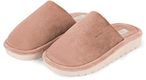 PERLETTI Pantofole Donna Invernali Ultra Leggere - Ciabatte con Suola Rialzata 3cm Casa in Ciniglia Autunno Inverno Calde Comode - Pantofola Comfort Suola Anti Shock Antiscivolo Ragazza (Beige, 38/39)