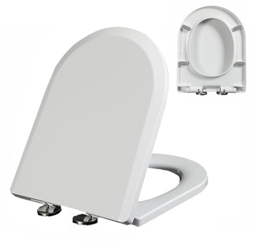Sedile WC con chiusura ammortizzata con cerniera a sgancio rapido, durevole e resistente ai graffi per una facile installazione e manutenzione