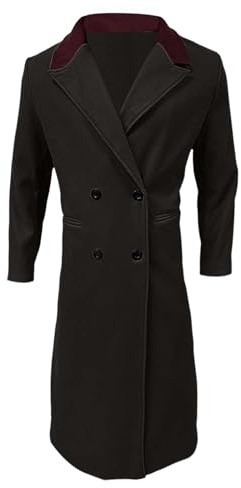 Oversize vinter lång ullrock dubbelknäppt förtjockad trenchcoat för män klassisk