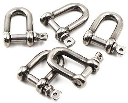 304 Acero inoxidable D anillo grillete Lock para construcción resistente M6 (5 Piezas)