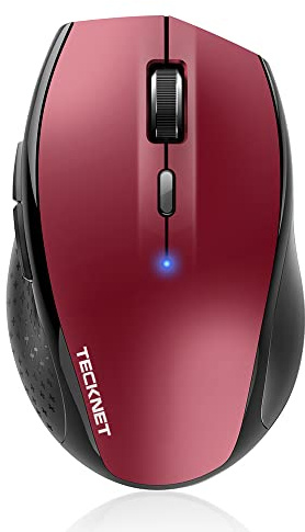 TECKNET Bluetooth-Maus, kabellose Maus 3200 DPI, Akkulaufzeit 24 Monate, Wireless Bluetooth 6 DPI-Stufen, einstellbar mit Batterieanzeige für PC Mac