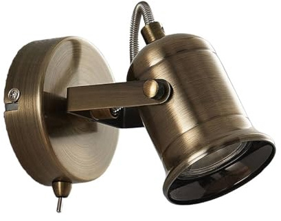 Lindby Wall Light 'Anze' dimmable (Industrial Design) in Gold Made of Metal for e.g. Living Room & Dining Room (1 Light Source, GU10) from Wall Lighting, Wall lamp
