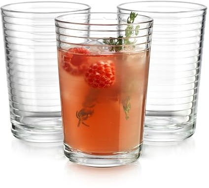 Glaver's Juice Glasses 7 oz. Set of 10 Glass Cups – Beverage Water Tumblers For Home and Bar, Water, Cocktails, Iced tea. Kids Friendly Dishwasher Safe.