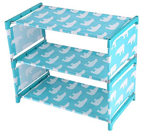 Zapatero de 3 Niveles para Niños - Organizador de Zapatos de Tela No Tejida - Estante de Almacenamiento de Bricolaje para el Hogar