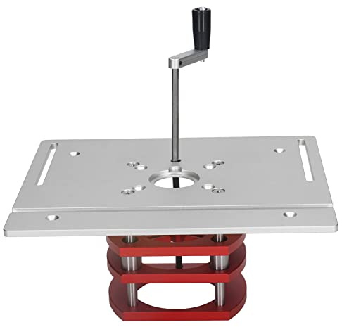 Tavolo Elevatore per Fresatricedi Sollevamento Manuale Altezza del Tavolo per Fresatrice Piastra di Base per Inserto perper la Lavorazione del Legno Fai da Te Regolabile (Argento)