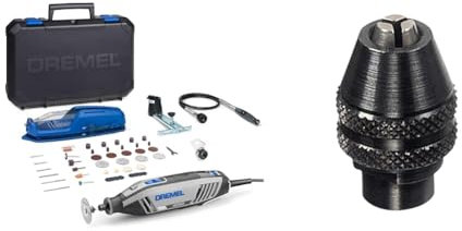 Dremel 4250 Outil Rotatif Multifonction 175W avec 3 Adaptations 35 Accessoires Vitesse Variable & 4486 Mandrin Universel Autoserrant de 0,8mm à 3,2mm pour Outil Multifonction Rotatif