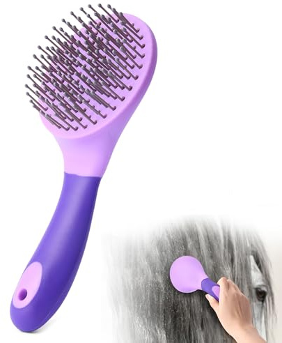 Equine Mane & Tail Combs Horse Brush Shedding Brush Grooming Tool for Horse (Purple)