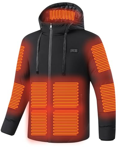 KQIVAM 2024 Veste Chauffante Manteau Doudoune Chauffant Homme Femme éLectrique Usb VêTement De Chauffage Avec 15 Zones De Chauffé Gilet Chaud Lavable Chauffant Veste Pour Ski PêChe