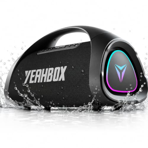 YEAHBOX Sonic Boom MAX 300W Max Large Bluetooth Speaker Loud, Massive Bass, IPX66 Waterproof Party Portable Speaker with Subwoofer/EQ/Fast Charge, Outdoor Wireless Speakers