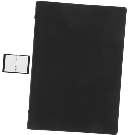 PLAFOPE Loose Leaf Notebook with Black PU Cover Refillable Spiral Notebook for Fountain Pen Users Smooth Writing Paper Portable Multi Use Notepad for School Office and Travel