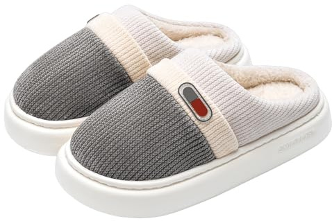 Hausschuhe Damen Winter Dicke Sohle - Pantoffeln Damen Filz Hausschuhe Herbst Pantoletten Outdoor-Schuhe Winter Latschen Warm Slippers Fuzzy Filzlatschen Freizeit Baumwollpantoffeln Draußen Bettschuhe