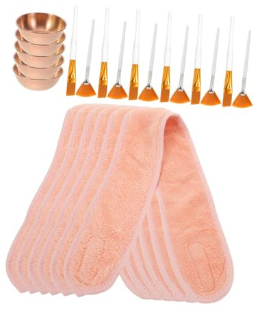 HAMPPLIES Delars Roseguld Ansiktsvårdskit för Hudvård och Spa med Maskpensel Blandningsskål och Bekväm Hårband för Professionella och Hemmaanvändare