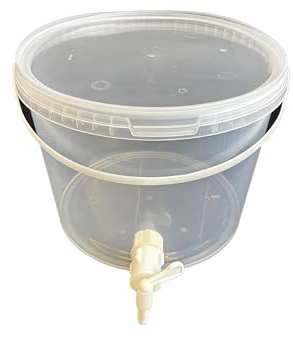 SILPLAST Contenitore per fermentazione da 10 l, con tubo di fermentazione, coperchio, in gomma, per birra, vino o poltiglia, per alimenti, ideale per birre amatoriali, trasparente