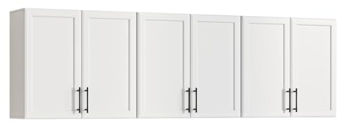 FIMELLO 70.8 W Laundry Room cabinets wall Mounted, wall Cabinet Storage, Kitchen Wall Cabinets with Adjustable Shelf, Floating wall cabinets, Cabinets for Laundry, Bathroom, Kitchen, Off White
