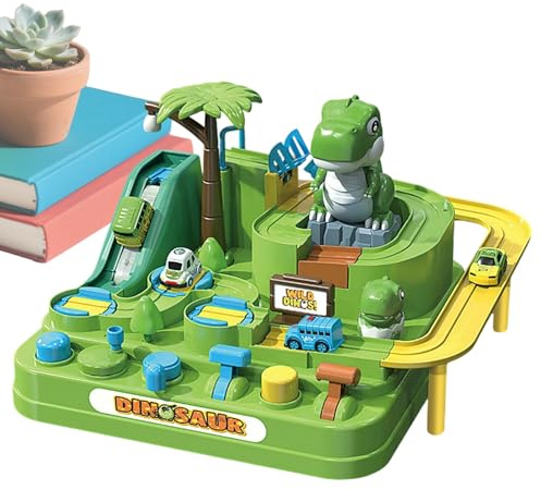 Pista de Coches de Dinosaurios: Juego de Carreras de Aventuras, Pista navideña interactiva con función de Juego Divertido, de Juguetes deslizantes para Detalles, Juguetes navideños para niños pa