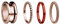 BERING Austauschbar Ring Set für Damen in Rosé Gold & Rot mit einzigartigem Twist- & Change System, Symphony-Set-D