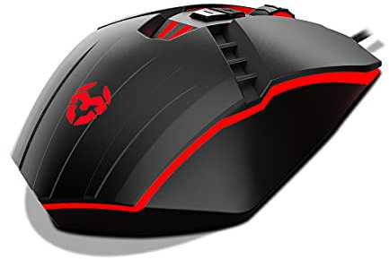 KROM KALAX - Ratón Gaming con Sensor óptico, 4 Niveles de hasta 3200 dpi, iluminación LED, 7 Botones, Windows 7/8.1/10, Negro