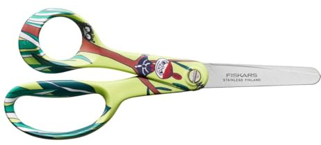 Fiskars X Moomin Ciseaux pour Enfants avec design Moomin, pour Gauchers, longueur : 13 cm, lames de sécurité en acier inoxydable, Petite Mu, 1067192