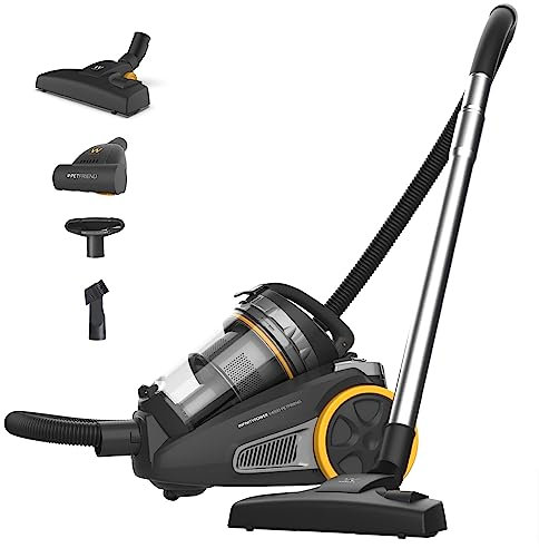 Newlux - Aspiradora sin Bolsa Potente (20Kpa) InfinityPower V4500 con Sist. Ciclónico, Depósito 3L XXL, Filtro HEPA 13 y 6 Fases de filtrado | Cepillo Rotativo de Animales | Potencia Regulable