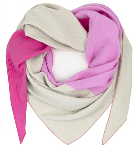 Gloop Damen Schal XXL Strick Dreieck Halstuch Baumwolle Dreieckstuch Musselin ohne Kratze an Haut Made in Italy