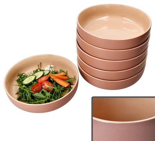 Ritzenhoff & Breker Jasper Lot de 6 assiettes creuses en poudre I 610 ml, Ø 19 cm I Assiettes en faïence pour 6 personnes I Assiettes creuses pour salade, soupe, pâtes, etc. I Vaisselle pour petit