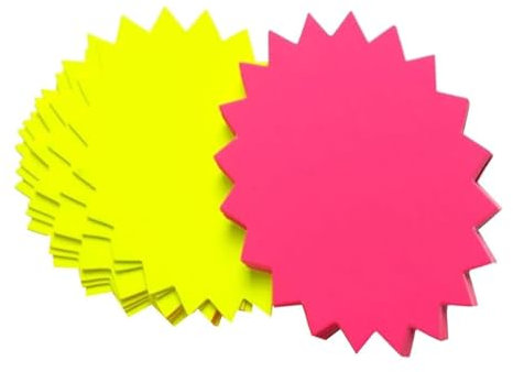 40 Stück Preisschilder, 8 x 11cm Preisanzeigeschild, Starburst Zeichen Price Etikett, Fluoreszierende Zeichen, Preisetiketten Schilder, Verkaufsschild, Für Supermärkten, Geschäft, Party