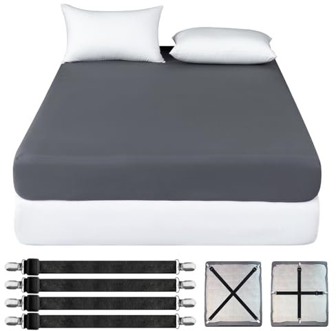 Protector de Colchón Impermeable de 135 x 200 cm, Cubre Colchon, Funda de Colchón, Impermeable y Transpirable, Protector de Incontinencia, con 4Pcs Sujeta Sabanas Bajeras