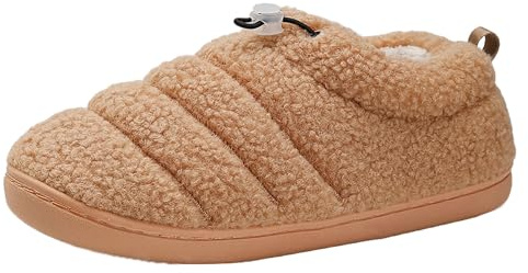 Generisch Coppie Uomini Donne Slip On Peloso Piatto Casa Delle Donne Slippers 2025 Morbido Peluche Natale Ciabatte In Pelle Di Agnello, Colore: rosso, 45 EU