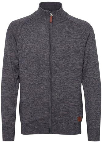 Blend BHDaniri Herren Strickjacke Cardigan Feinstrick mit Stehkragen Reißverschluss Rippbündchen Baumwollmischung Regular fit, Größe:L, Farbe:Ensign Blue (70260)