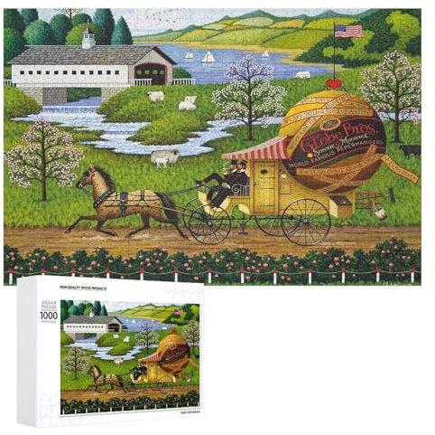 Jigsaw Puzzles - Charles Wysocki - The Paperboys 1000 Pieces Jigsaw Puzzle Challenging and Stimulating Puzzle Game Wall Art Unique Gift