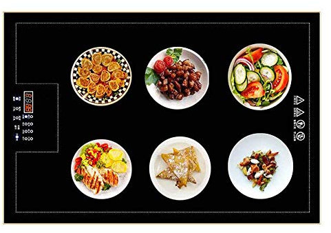 Mirbly Plaza Placa Giratoria De Vidrio Templado Con Calefacción Eléctrica, Pantalla Táctil Control De Temperatura Bandeja Calienta Platos 3593573031 / Negro / 61x41cm