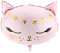 partydeco.pl Folienballon Kätzchen rosa mit metallic goldenen Details / 48cm Heliumballon
