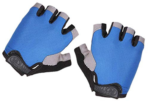 Inzopo Mitaines pour Homme Femme Protection UV Soleil Demi doigt Gant UV Sun Block pour Cyclisme Courte équitation kayak pêche voile aviron randonnée Bleu M
