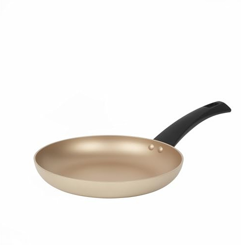 Salter BW11103EU7 Olympus - Padella da 24 cm per tutti i tipi di fornelli, in alluminio antiaderente, facile da pulire, manico morbido, priva di PFOA, Lavaggio a mano, Splendido design in oro