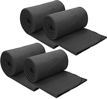 Betz Fleecedecke 4 Stück 130x170 cm 180g/m² – Weiche Wohndecke & Kuscheldecke – Flauschige Sofadecke als Tagesdecke – Leicht, wärmend & pflegeleicht – Farbe anthrazit
