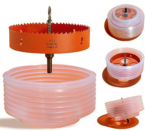 VIKITON 6.25 Hole Saw for Recessed Lights Can Lights, 6-1/4 Inch Hole Cutter with Dust Bowl Catcher for Led Recessed Lighting 6 Inch and Wood Metal Drywall, Bi-Metal Construction