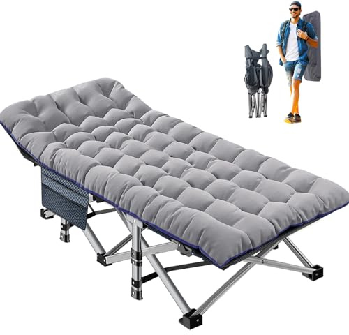ABORON Camping Cot for Adults, Folding Sleeping Cot with Mattress, 500 lb Capacity Heavy Duty Outdoor Folding Sleeping Bed, Portable Cot Bed for Camping, Indoor Guest Use, Home & Travel