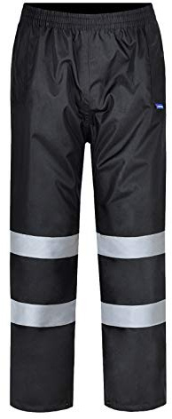 AYKRM Pantalon de Pluie Travail réfléchissant de sécurité Haute visibilité Noir