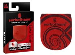 SORBOTHANE Unisex Heel, Boots, Runners, Walkers, Shock Absorbing Shoe Insert, Heel Pads for Football Boots Runners and Walkers, Size UK 9-13, Large, Red