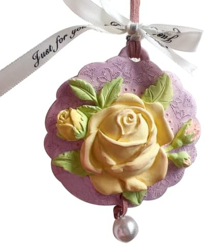 MAQCHGO White Painting Rock Rose Painting Plate Large Flower Smooth Diffuser for Painting Plaster Diffuser for Essential Oils Crafts,Colored by Yourself (1)